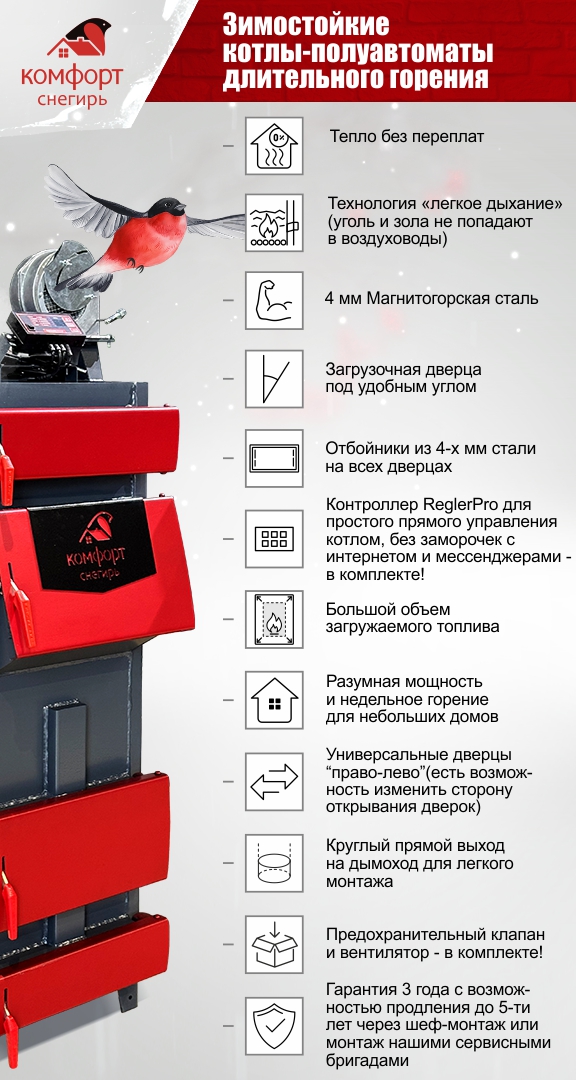 Котел Комфорт СНЕГИРЬ 15 кВт